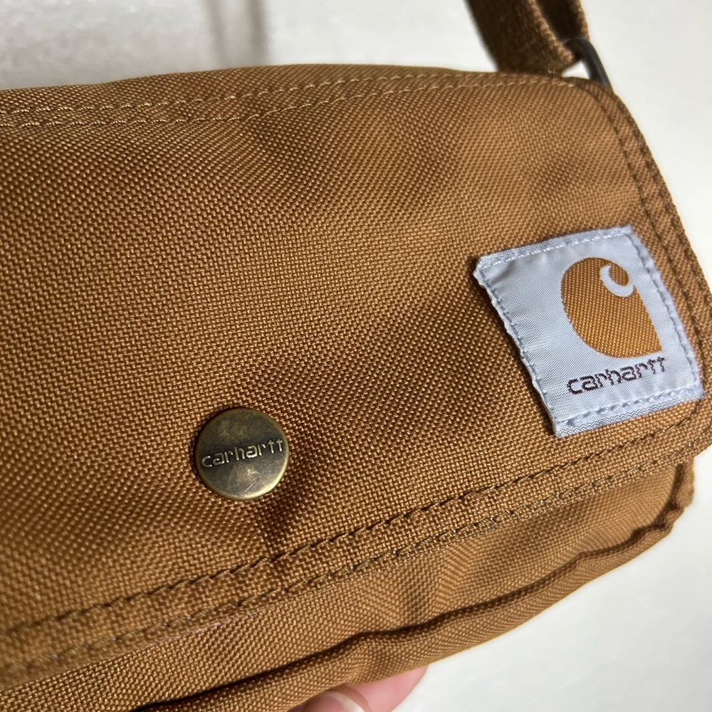 Carhartt Brown Canvas Messenger Crossbody Bag - Picture 2 of 5